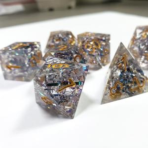 Transparent crystal color band Resin Boarding Dice Set dnd dice