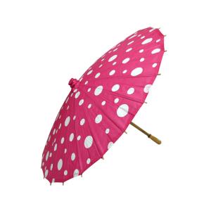 Quality 32&quot; Fuchsia Polka Dot Paper Parasol for sale