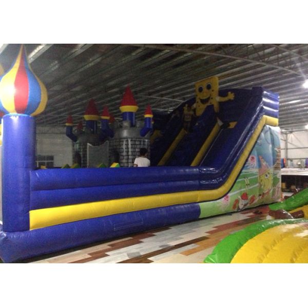 Blue Inflatable Playground , PVC Tarpaulin Inflatable Advertising Balloons