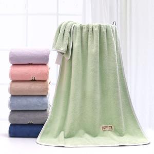 Quality Embroidered Logo Coral Velvet Towel Set Highly Absorbent and Quick Drying for ALL Ages for sale