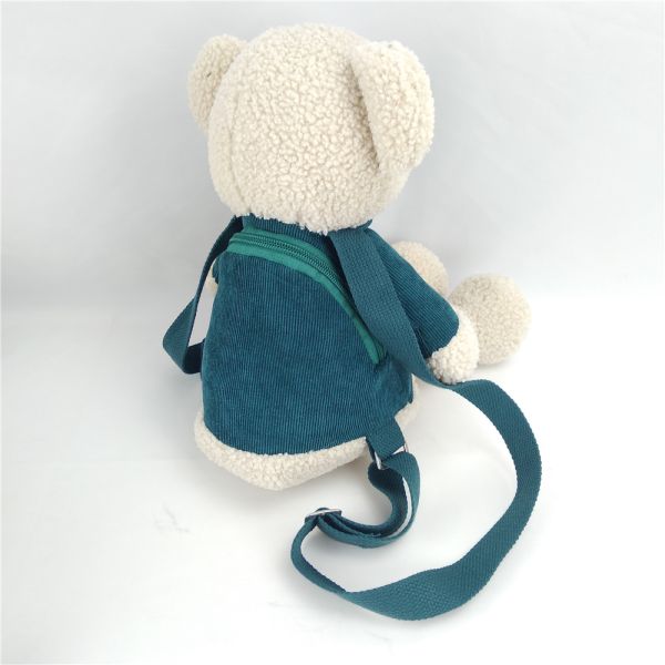 PP Cotton Blue Plush Toy Backpack 29cm Teddy Bear Backpack Eco Friendly