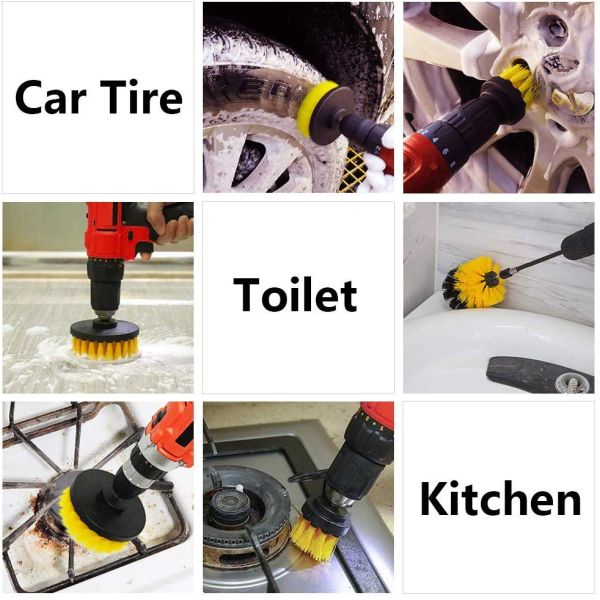 Drill Cleaning Brush 3pc Power Scrubber Brush For Home Cleaning