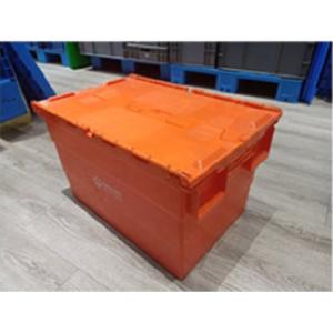Logistics Movable Plastic Attached Lid Containers Customized Logo