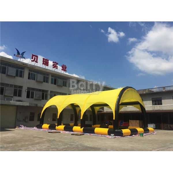 Buy Customized Yellow PVC Tarpaulin Inflatable Tent With Pool , Inflatable Shelter at wholesale prices
