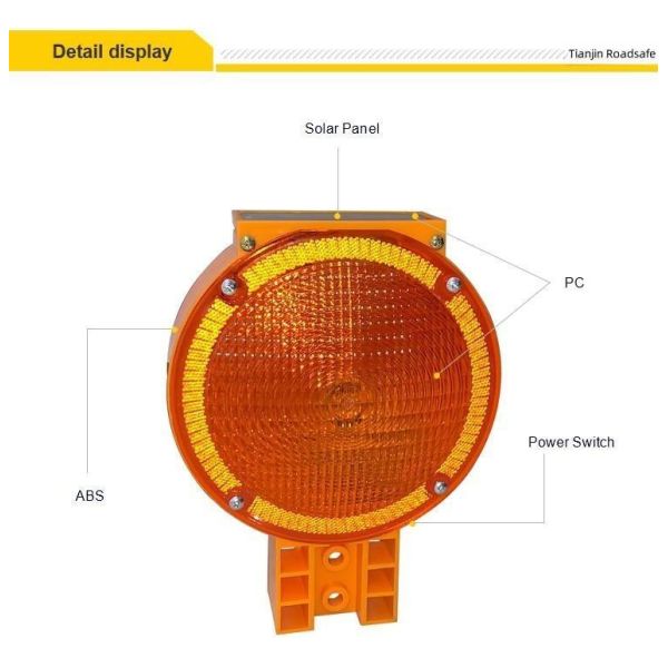 Israel Market Yellow Purple Solar Powered Road Traffic Warning Light for High Visibility Safety