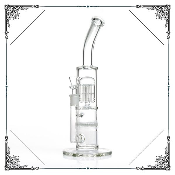 Birdcage Glass Water Pipe 5mm Thickness With Honeycomb Perc 6 Arms Percolator