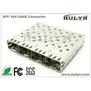China SFP 1x4 CAGE Connector SFP Jack With LEDs on sale