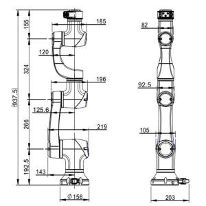 Cobot Robot Elfin 3 With 3KG Payload 590mm Reach And 6 Axis Robot Arm As