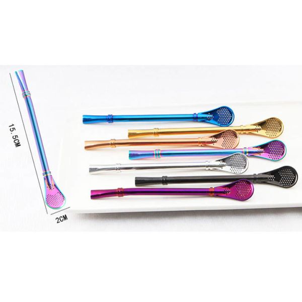 Novelty 304 Stainless Steel Straw / Creative Stainless Steel Coffee Scoop Filter