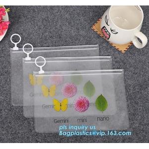 Transparent Stationery Packaging Bags with Slider, PVC Plastic Zipper Bags For