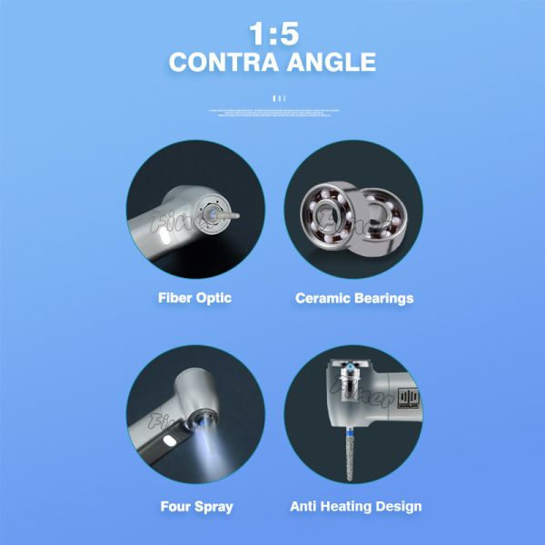 Brushless Micromotor With 1:5 Dental Handpiece Unit Electric For Clinical