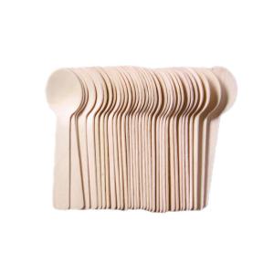 100mm Birchwood Disposable Wooden Dessert Spoons For Eating 100 Pcs