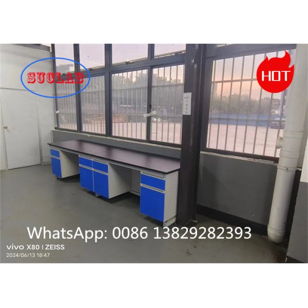 Buy Steel Wood  Chemistry Lab Workbench Laboratory Tables Manufacturers with DTC105 DEG Hinges and Phenolic Resin Worktop at wholesale prices