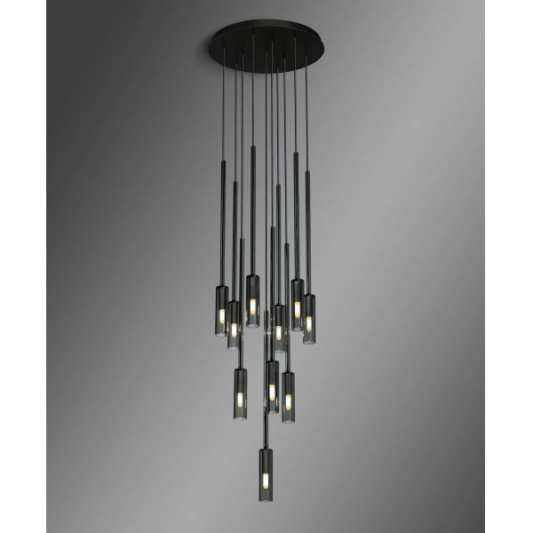 Buy Adjustable Height Modern Brass Circular Chandelier with Oval Crystal Pendant at wholesale prices