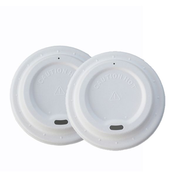 Compostable 80mm 90mm Disposable Molded Bagasse Cup Lids