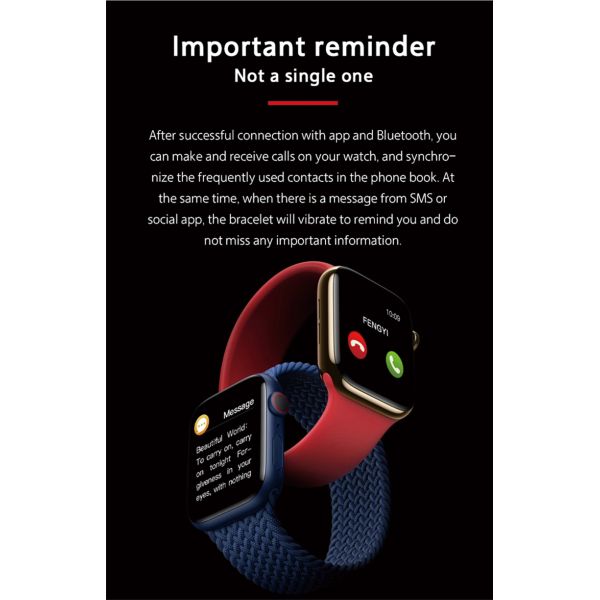 BT4.0 1.75 Inch Call Function Smart Watch T500 Plus 230mAh For Android