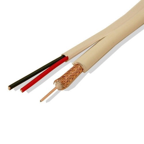 20 AWG Solid Copper RG-59 Coaxial CCTV Cable With BNC Connector And 18/2 Power Cable