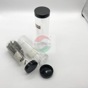 350ml 450ml Clear Plastic Cylinder , Long Shape Plastic Juice Jar With Screw