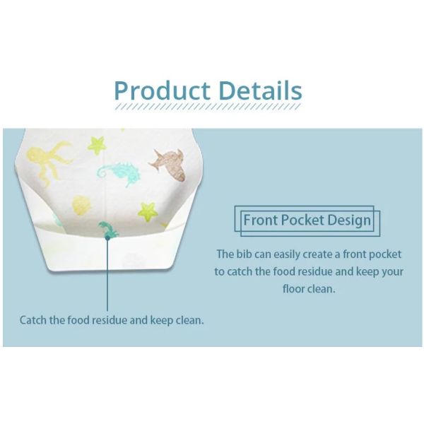 Baby Paper Aprons NonWoven Disposable Paper Bibs WaterProof