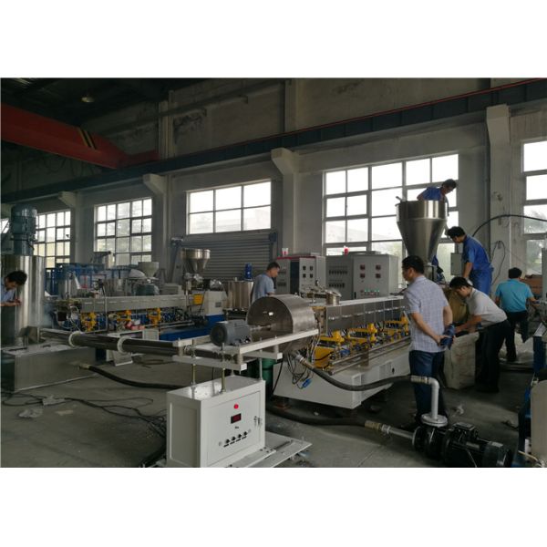 LLDPE TPR Plastic Pelletizing Machine 45#Forged Steel Barrel Water Cooling Type