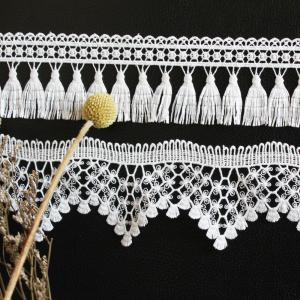 20KJ89 Polyester White Flower 50mm Embroidery Lace Trim