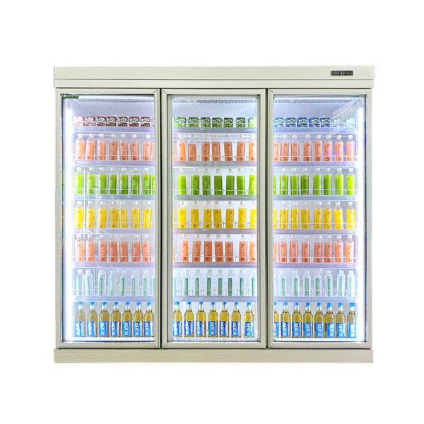 Buy Upright Glass Door Display Freezer Supermarket Commercial Refrigerator at wholesale prices