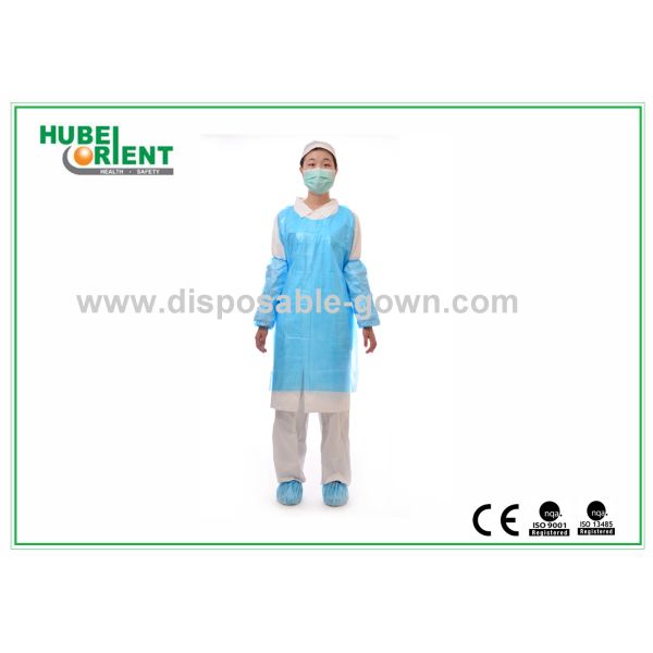 Eco-friendly Blue Disposable Use Plastic Aprons With Embossed Or Smooth Surface
