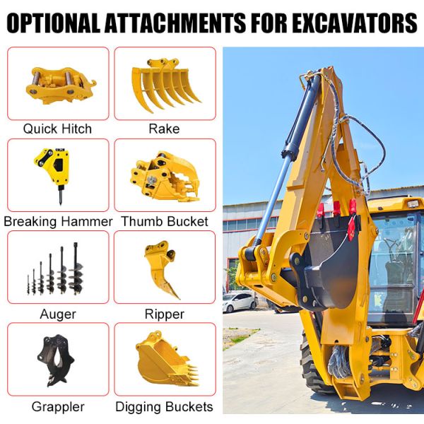 Cheap Diesel Small Backhoe Wheel Loader Tractor Excavator Compact Backhoe with Bucket for Agriculture