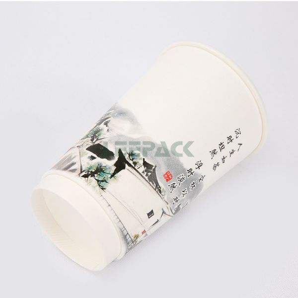 Customized Design 12oz double foam paper cup PE coated take away paper cup for coffee milk tea hot drink