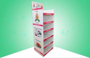 Quality Robust Cardboard Floor Display Stands , 6 Shelf Stand Up Cardboard Display With Supporting Bars for sale