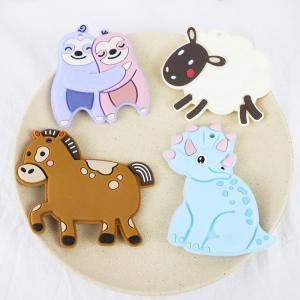 Colorful Baby Personalized Silicone Teether With Sheep Horse Dino Shape