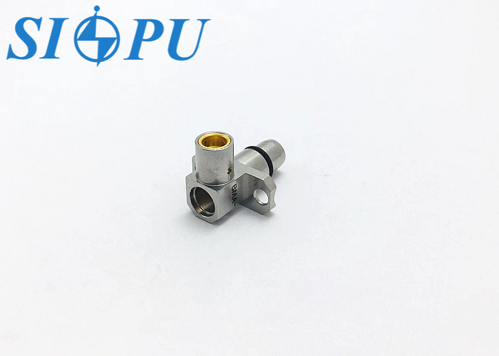 BMA Male RF Coaxial Connector – Right-Angle, Flange Mount