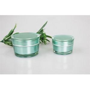 Natural Acrylic Oval Shape Cosmetic Cream Jars Wide Mouth With Aluminum Cap 50g