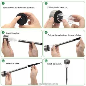 IP55 Waterproof Solar LED Garden Lights 0.5W Outdoor Solar Walkway Lights