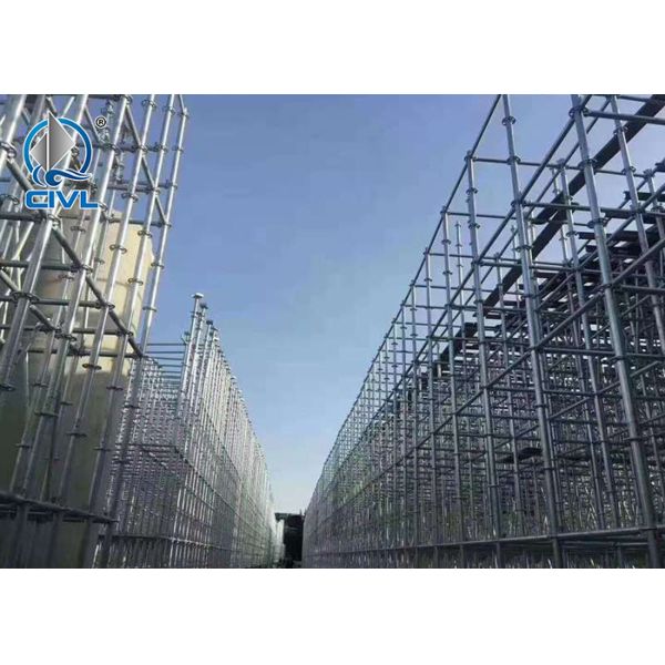 Hot - Dip Galvanized Buckle Scaffolding 48#60# Construction Site With Inner And