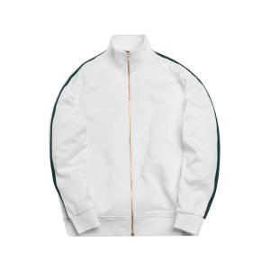 Men Cotton Blend Doped Stripe Track Jacket And Pant Suit