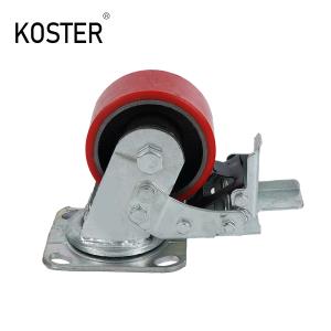 High Load Capacity Industrial Caster with Blue Elastic Rubber Wheel Maximum Load