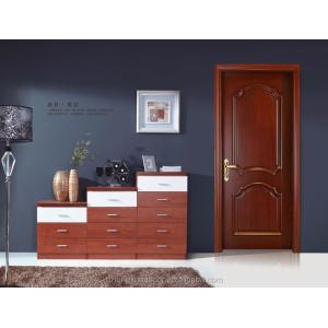 Single Flower Teak Solid Wood Internal Doors 85cm Width Moisture Proof