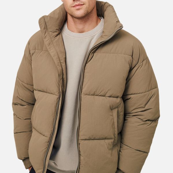 Clothing Manufacturer Designer Puff Padded Coat Oem Logo Oversized Men's Down Bubble Winter Custom Puffer Jacket
