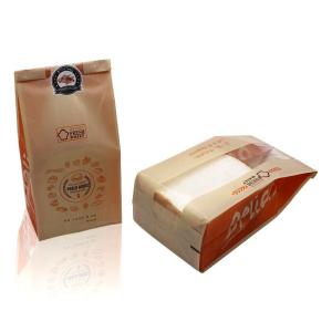 Custom Logo Printing Food Delivery Takeaway Stand Up Paper Bags With Clear