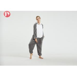 Wholesale Soft Flannel Plush Grey husky kigurumi Adult Onesie Pajamas