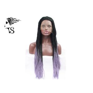 Colored Light Purple Ombre Synthetic Braided Wigs For African American Women