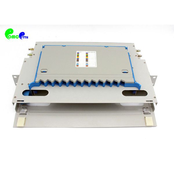 Buy 19" 1U Rack Mount ODF Patch Panel Optical Splicing Fiber Optic Patch Panel 12 Ports FTTH Terminal Box at wholesale prices