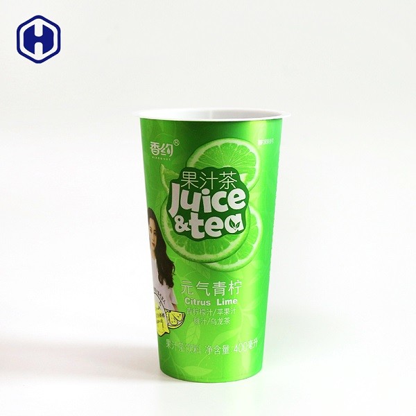Durable Round Plastic Packaging Containers Juice Drinking Packaging
