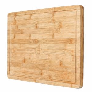 Rectangle 45x30x2cm Bamboo Butcher Block With Groove , Kitchen Bamboo Chopping