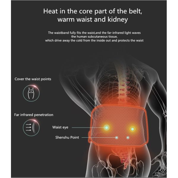 USB Cordless Warm Palace Belt Far Infrared For Waist Massage Overheat Protection