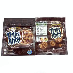 Chocolate Chip Cookie Empty Edible Bags 500mg Zipper Stand Up Food Pouch