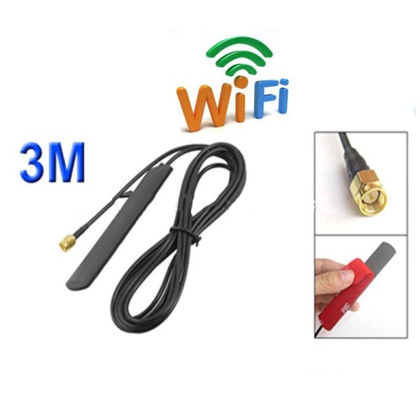 Impedance 50Ω 4.5dBi Wifi 2.4GHz Dipole Antenna with RG174 Cable and CE Certification