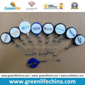 Promotional Retractable Pull Holder W/Customized Dome Logo Reel