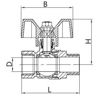 2.0Mpa Brass Ball Valve BSP Half Inch Pex Ball Valve Female X Male